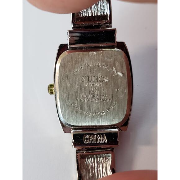 Studio Time STD950T 415 Women\'s dress watch. Silver and gold bangle band main image 6